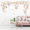 Pink Rose Hanging Vine Wall Decals – Floral Stickers for Nursery, Bedroom & Living Room, 14.17"x1.97"